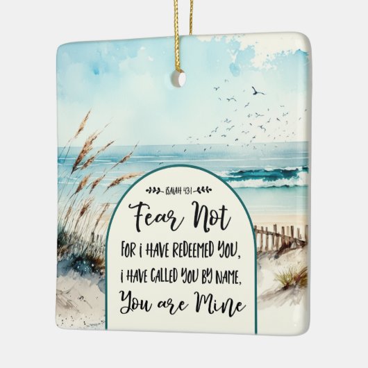 イザヤ書43:1わたしは、あなたがたを贖ったのではない恐れ海 セラミックオーナメント (左)