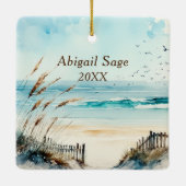 イザヤ書43:1わたしは、あなたがたを贖ったのではない恐れ海 セラミックオーナメント (裏面)