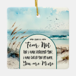 イザヤ書43:1わたしは、あなたがたを贖ったのではない恐れ海 セラミックオーナメント