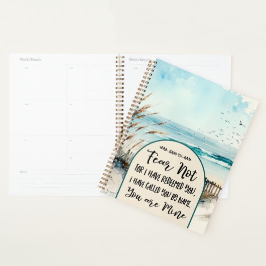 イザヤ書43:1わたしは、あなたがたを贖ったのではない恐れ海 プランナー手帳 (ディスプレー)
