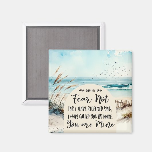 イザヤ書43:1わたしは、あなたがたを贖ったのではない恐れ海 マグネット (正面/裏面)