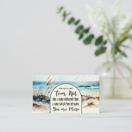 イザヤ書43:1わたしは、あなたがたを贖ったのではない恐れ海 名刺 (スタンド正面)