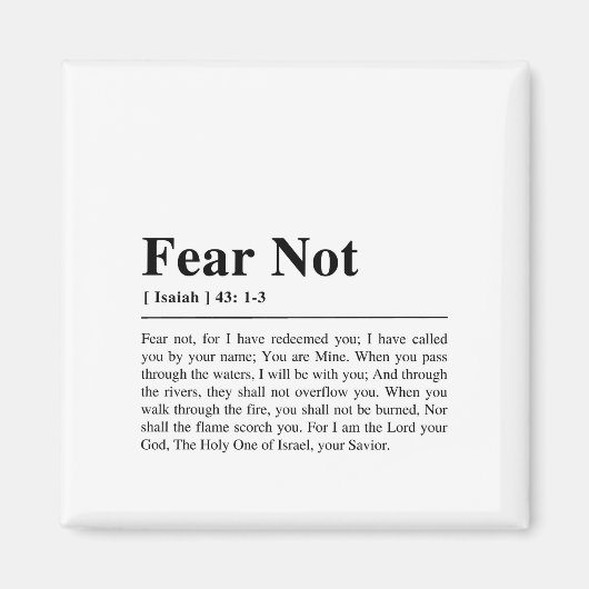 イザヤ書43:1-3恐れてはいけない マグネット (正面)