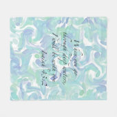 イザヤ書43:2あなたがいく時…フリースブランケット フリースブランケット (正面(横))