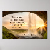 イザヤ書43:2あなたがたは深いの水を経るとき聖書 ポスター (正面)