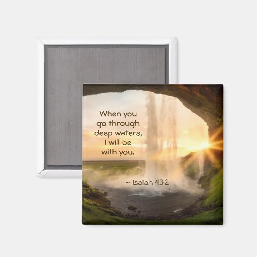 イザヤ書43:2あなたがたは深いの水を経るとき聖書 マグネット (正面/裏面)