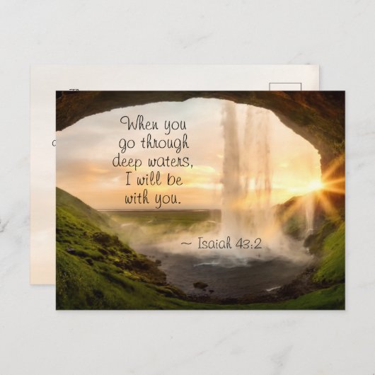 イザヤ書43:2あなたがたは深いの水を通過するとき ポストカード (正面/裏面)