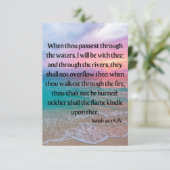 イザヤ書43:2 KJV聖書の詩Pic Flat Greeting カード (スタンド正面)