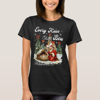 イザヤ書45章23節 すべての膝がイエス様に屈する キリスト教のクリスマス サン Tシャツ