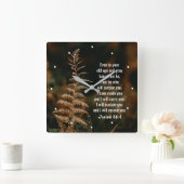 イザヤ書46:4わたしは、あなたがたを支える者である スクエア壁時計 (ホーム)