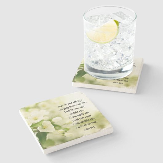 イザヤ書46:4わたしは、あなたがたを支える者である ストーンコースター (横)