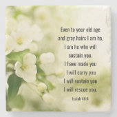 イザヤ書46:4わたしは、あなたがたを支える者である ストーンコースター (正面)