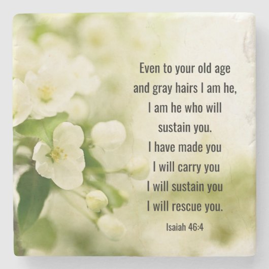 イザヤ書46:4わたしは、あなたがたを支える者である ストーンコースター (正面)