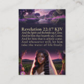 イザヤ書48:12-13、黙示録22:12-13、17 KJV 名刺 (裏面)