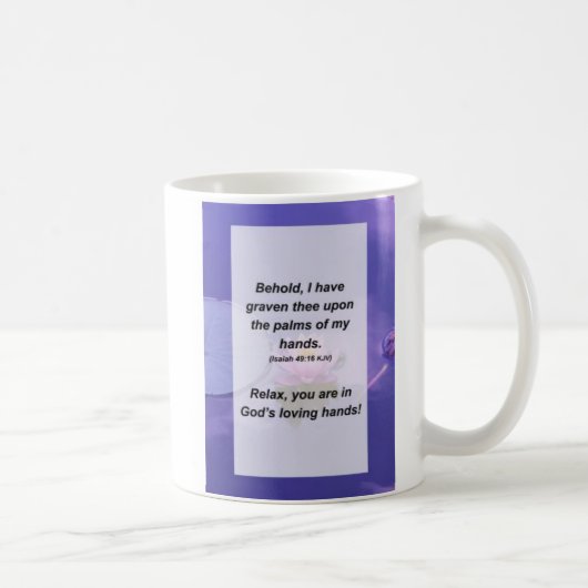 イザヤ書49:16見よ、わたしはあなたを喜ばせた コーヒーマグカップ (右)