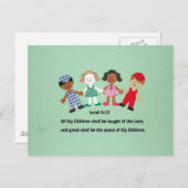 イザヤ書54:13あなたがたの子は全て教えす ポストカード (正面/裏面)