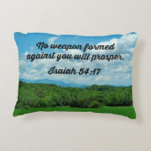 イザヤ書54:17あなたがたに対して武器は形成されなかった アクセントクッション (裏面)