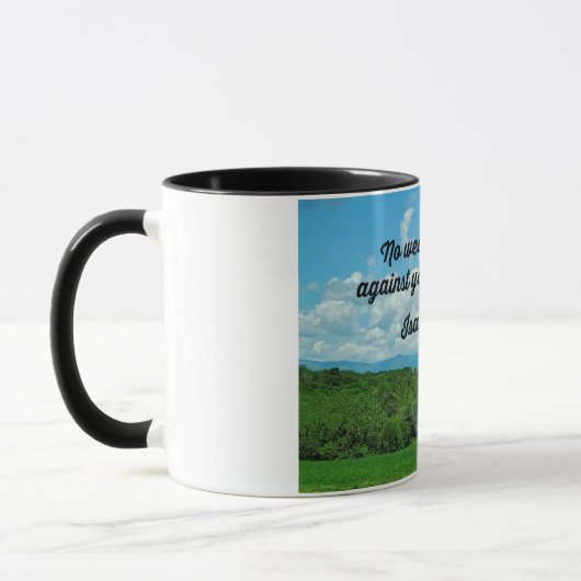 イザヤ書54:17あなたがたに対して武器は形成されなかった マグカップ (左)