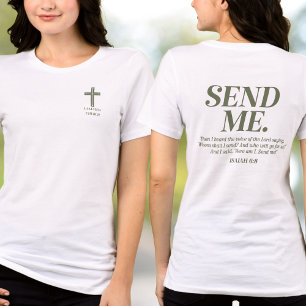 イザヤ書6章8節 教会名 アウトリーチ Christian Tシャツ