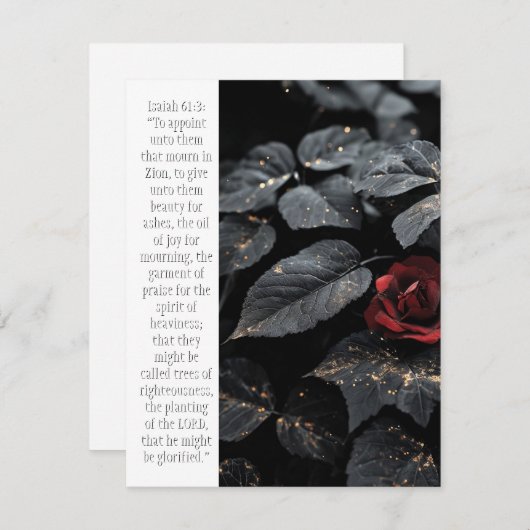イザヤ書61:3あいさつカード「灰のための美しい」 シーズンカード (正面/裏面)
