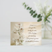 イザヤ書61:3美しい灰、聖書の聖句、蘭 ポストカード (スタンド正面)