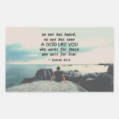 イザヤ書64:4耳が聞かれていない、聖書の聖句 長方形シール (正面)