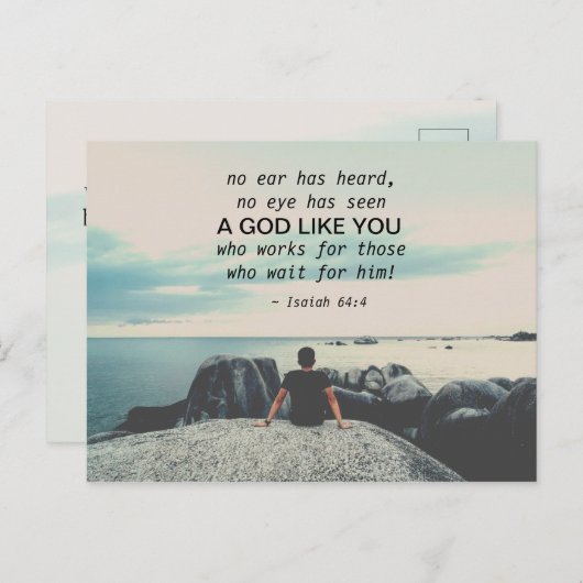イザヤ書64:4, "耳が聞かれていない、聖書の聖句 ポストカード (正面/裏面)