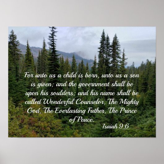 イザヤ書9:6わたしたちにとって子は生まれあり、わたしたちにとっては ポスター (正面)