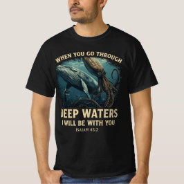 イザヤ書 43:2 クジラ 深い水 信仰者 Tシャツ