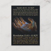 イザヤ書 48:12-13、およびヨハネの黙示録 22:12-13, 17 KJV 名刺 (正面)