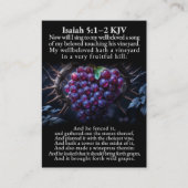イザヤ書 5:1–2 とマタイによる福音書 21:33–40 KJV 箱入りカード 名刺 (正面)