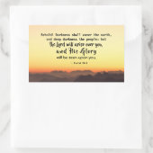 イザヤ書 60:2  地は闇に覆われる 聖書 長方形シール (バッグ)