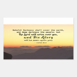 イザヤ書 60:2  地は闇に覆われる 聖書 長方形シール
