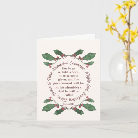 イザヤ書 9:6 カード (黄色い花)