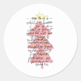 イザヤ書 9:6 活字デザイン クリスマス 聖書の詩  ラウンドシール