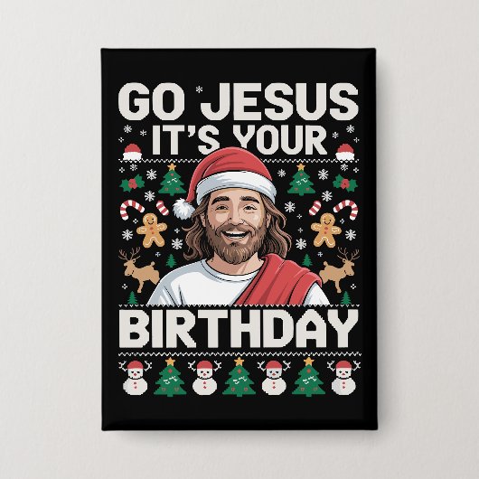 イザヤ様お誕生日おめでとう ださいたまクリスマスセーター 缶バッジ (正面)
