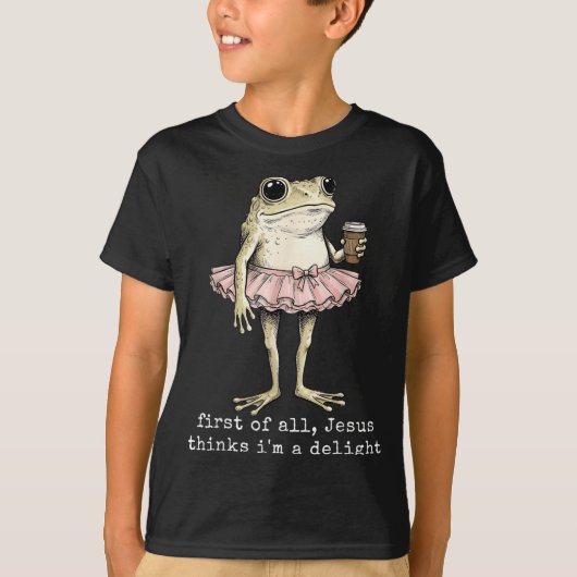 イザヤ様第一にデライト蛙コーヒーミーム Tシャツ (正面)