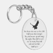 イザヤ聖書聖なる書物、 経典が主イーグルに待つ キーホルダー (正面左)