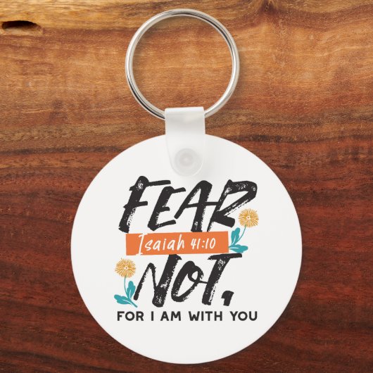 イザヤ語ではない恐怖の聖句の感動的デザイン キーホルダー (正面)