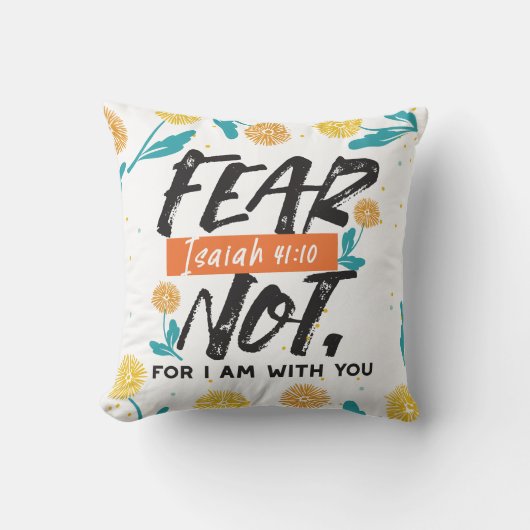 イザヤ語ではない恐怖の聖句の感動的デザイン クッション (正面)