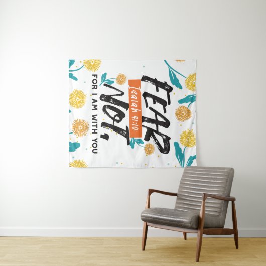 イザヤ語ではない恐怖の聖句の感動的デザイン タペストリー (インサイチュ(横))