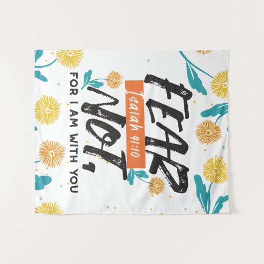 イザヤ語ではない恐怖の聖句の感動的デザイン タペストリー (正面(横))