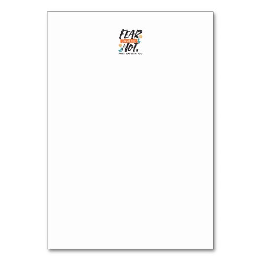 イザヤ語ではない恐怖の聖句の感動的デザイン テーブルナンバー (裏面)