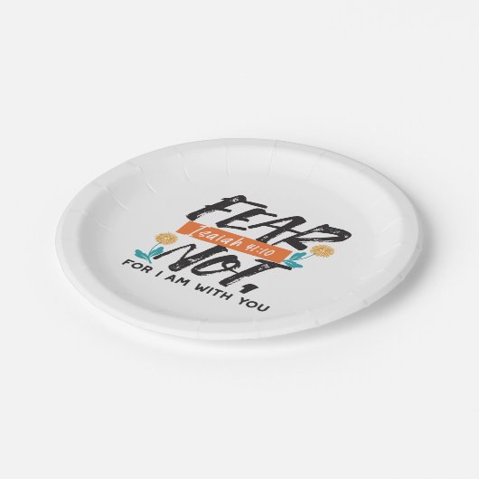 イザヤ語ではない恐怖の聖句の感動的デザイン ペーパープレート (アングル)