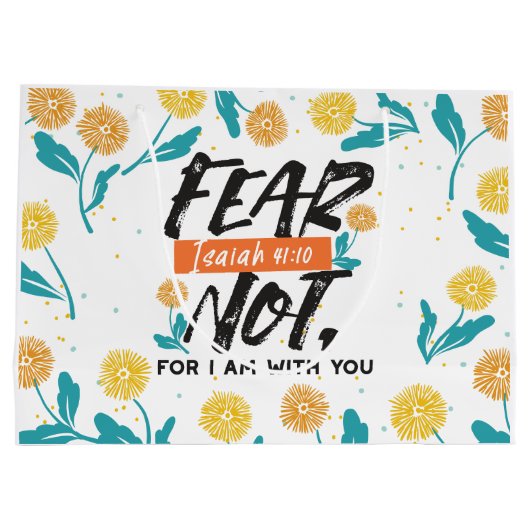 イザヤ語ではない恐怖の聖句の感動的デザイン ラージペーパーバッグ (裏面)