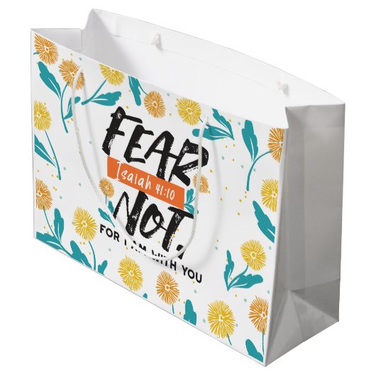 イザヤ語ではない恐怖の聖句の感動的デザイン ラージペーパーバッグ (裏面アングル)