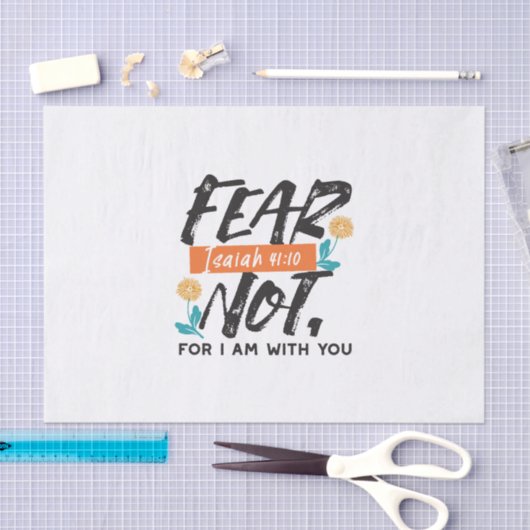 イザヤ語ではない恐怖の聖句の感動的デザイン 薄葉紙 (クラフト)