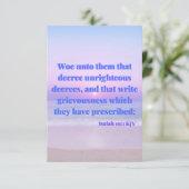 イザヤ10:1 KJVバイブル聖句Pic Flat Greeting Card カード (スタンド正面)