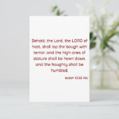 イザヤ10:33 KJVバイブル聖句フラットグリーティング カード (スタンド正面)