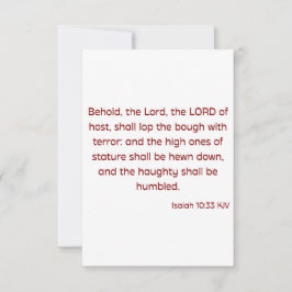 イザヤ10:33 KJVバイブル聖句フラットグリーティング カード